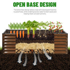 SnugNiture raised bed offers room for vegetables, herbs, and flowers in one organized area.
