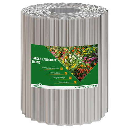 SnugNiture corrugated metal edging in 8x20 size creates durable yard borders.