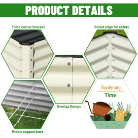 Rugged galvanized steel texture showing long-lasting garden bed construction
