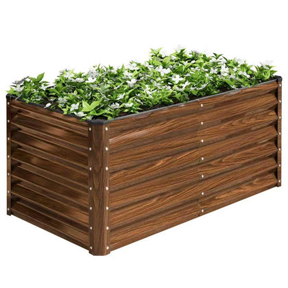 SnugNiture galvanized raised garden bed in assembled view for durable outdoor planting