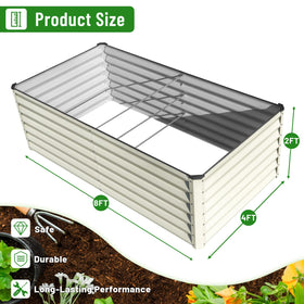 Durable galvanized steel frame highlights sturdy construction for outdoor vegetable or flower beds.