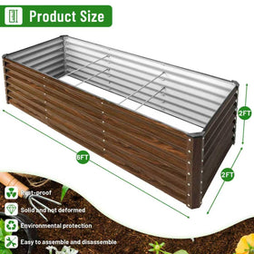 SnugNiture galvanized-steel-frame-bed brown for stable, long-lasting planting