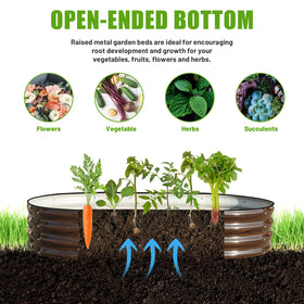SnugNiture open-base galvanized planter ensuring drainage and mobility.