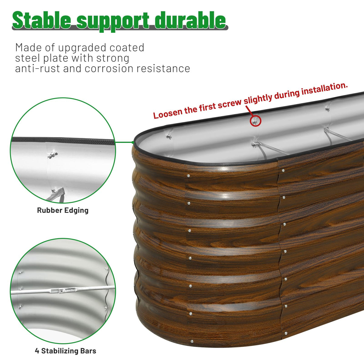 Close-up of open-bottom design on SnugNiture bed for improved drainage and air flow.