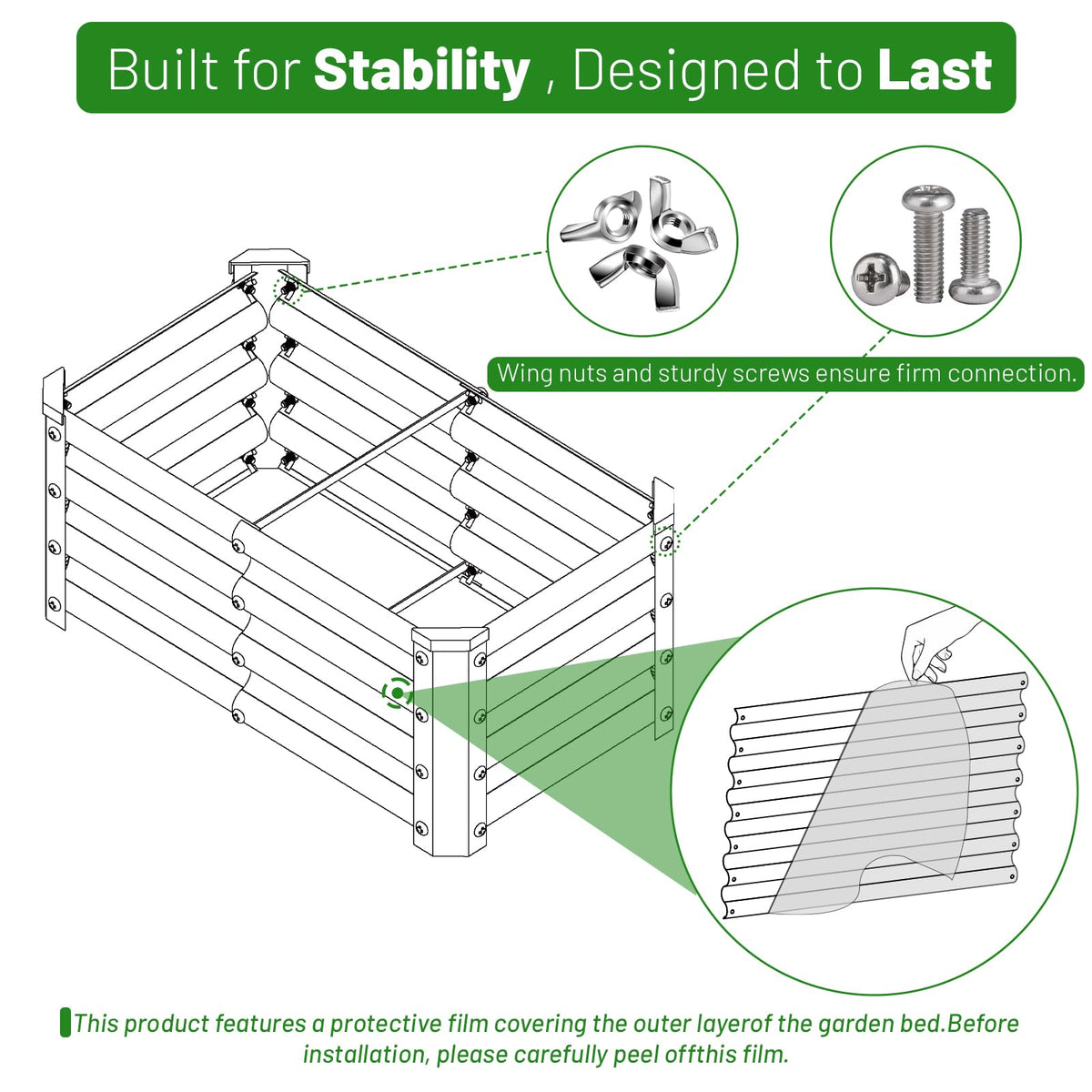 SnugNiture outdoor planter kit ready for vegetables and flowers
