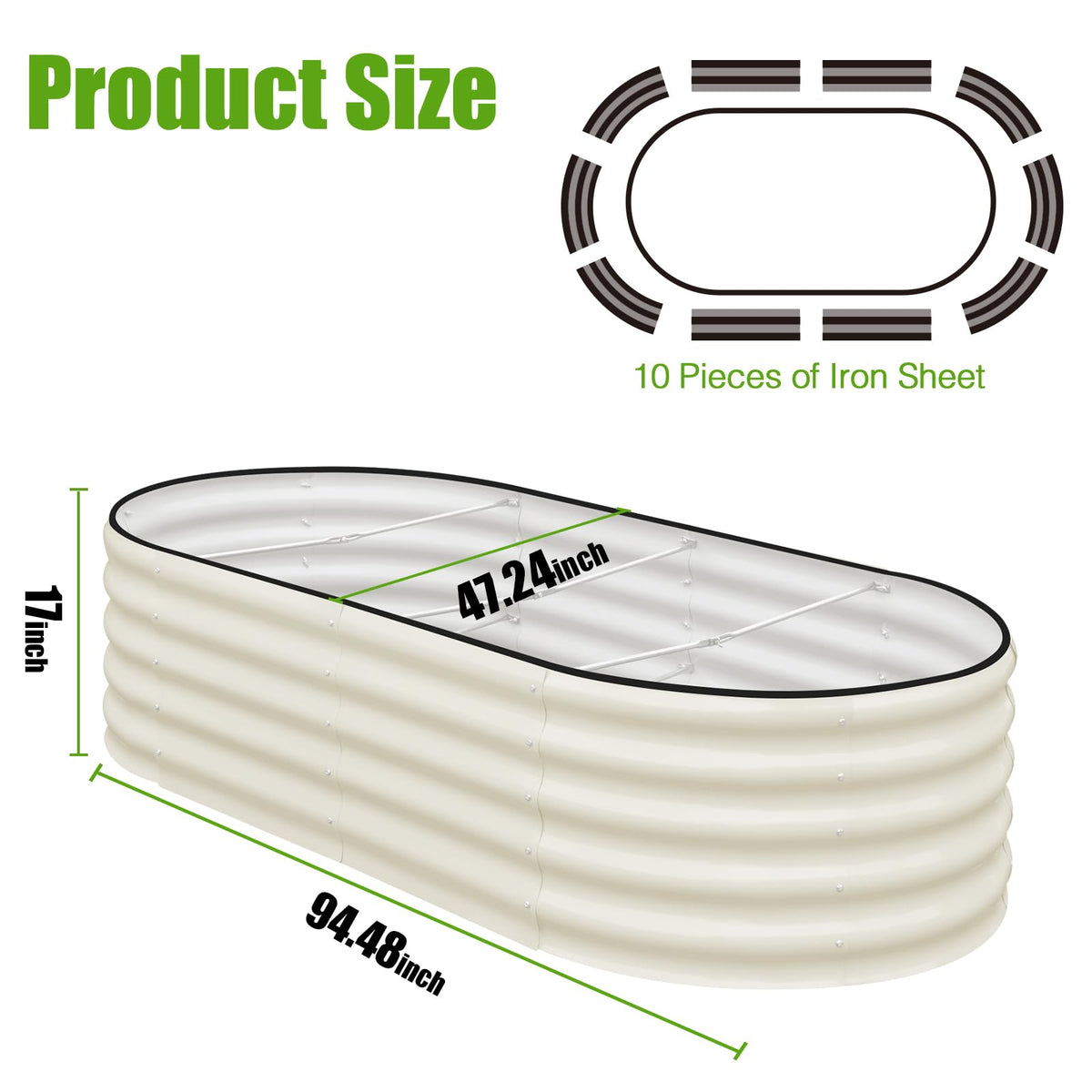 SnugNiture oval metal planter box side profile highlights durability
