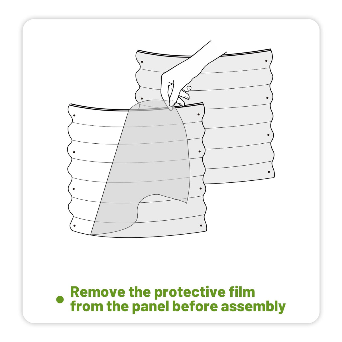 SnugNiture bed with protective rubber edging along panels for safe handling.