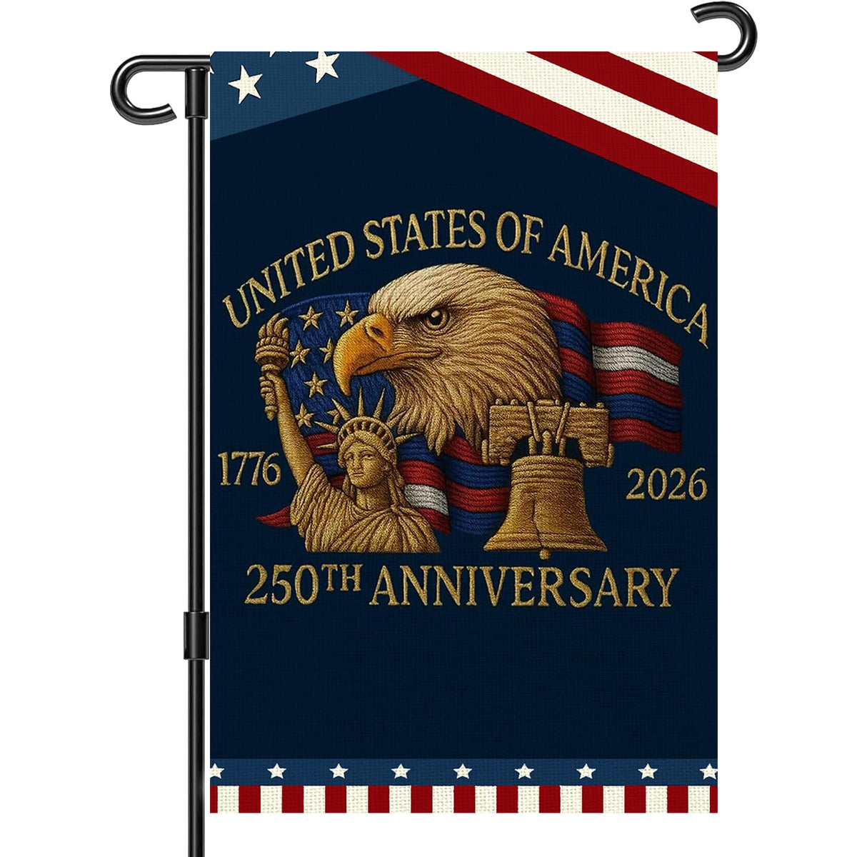 Snungee 250th anniversary flag with 1776-2026 design for outdoor display.
