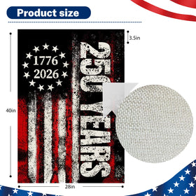 Snungee 250th Anniversary Flag back view showing double-sided print for visibility.