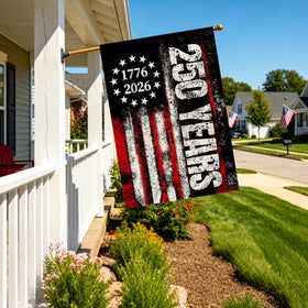 Snungee 250th Anniversary Flag double-sided print reads from both sides.