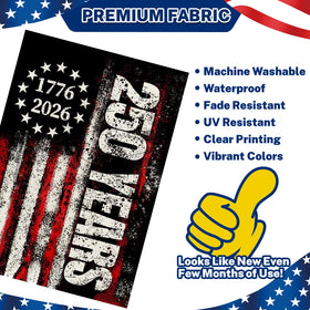 Snungee 250th Anniversary Flag garden display on porch, yard, or mailbox.