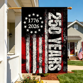 Snungee 250th Anniversary Flag with sturdy stitching for durable outdoor use.