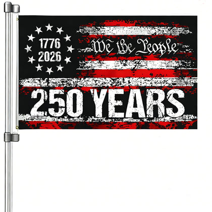 Snungee 250th anniversary flag, We the People design, ideal for outdoor display.