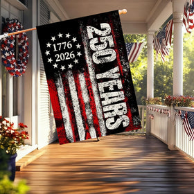 Snungee 250th Anniversary Flag weather-resistant design withstands sun and rain.