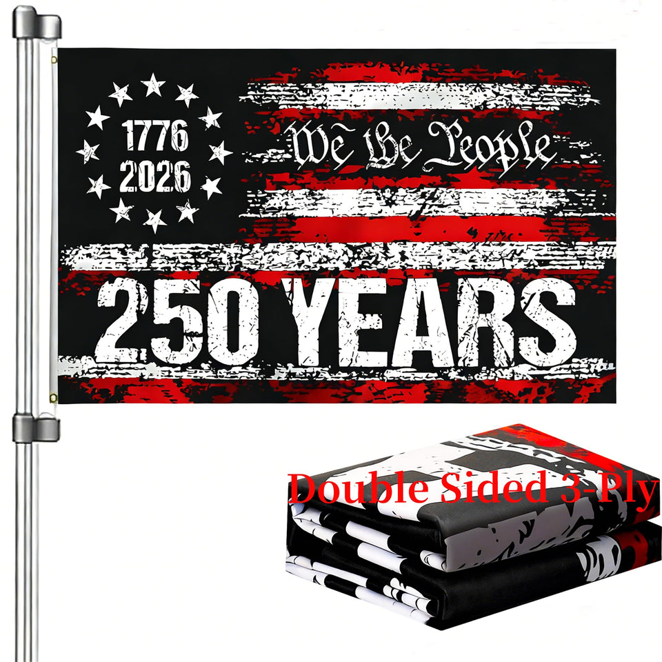 Snungee 250th Anniversary USA flag, front view, ideal for porch display.