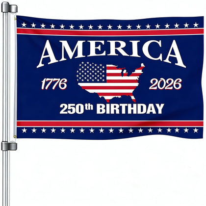 Snungee 250th anniversary USA flag displayed outdoors in 3x5 size