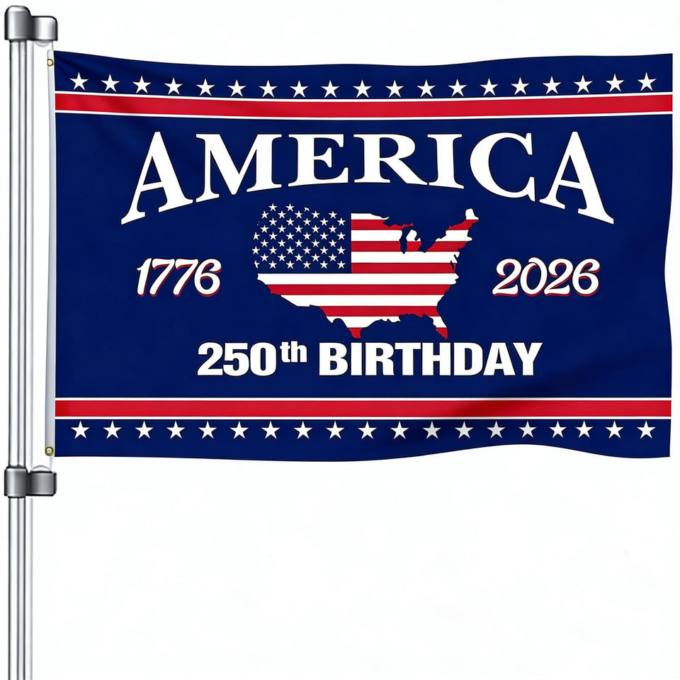 Snungee 250th anniversary USA flag displayed outdoors in 3x5 size