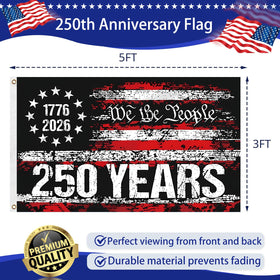Snungee 3x5 outdoor flag for porch or yard during 1776–2026 celebrations.