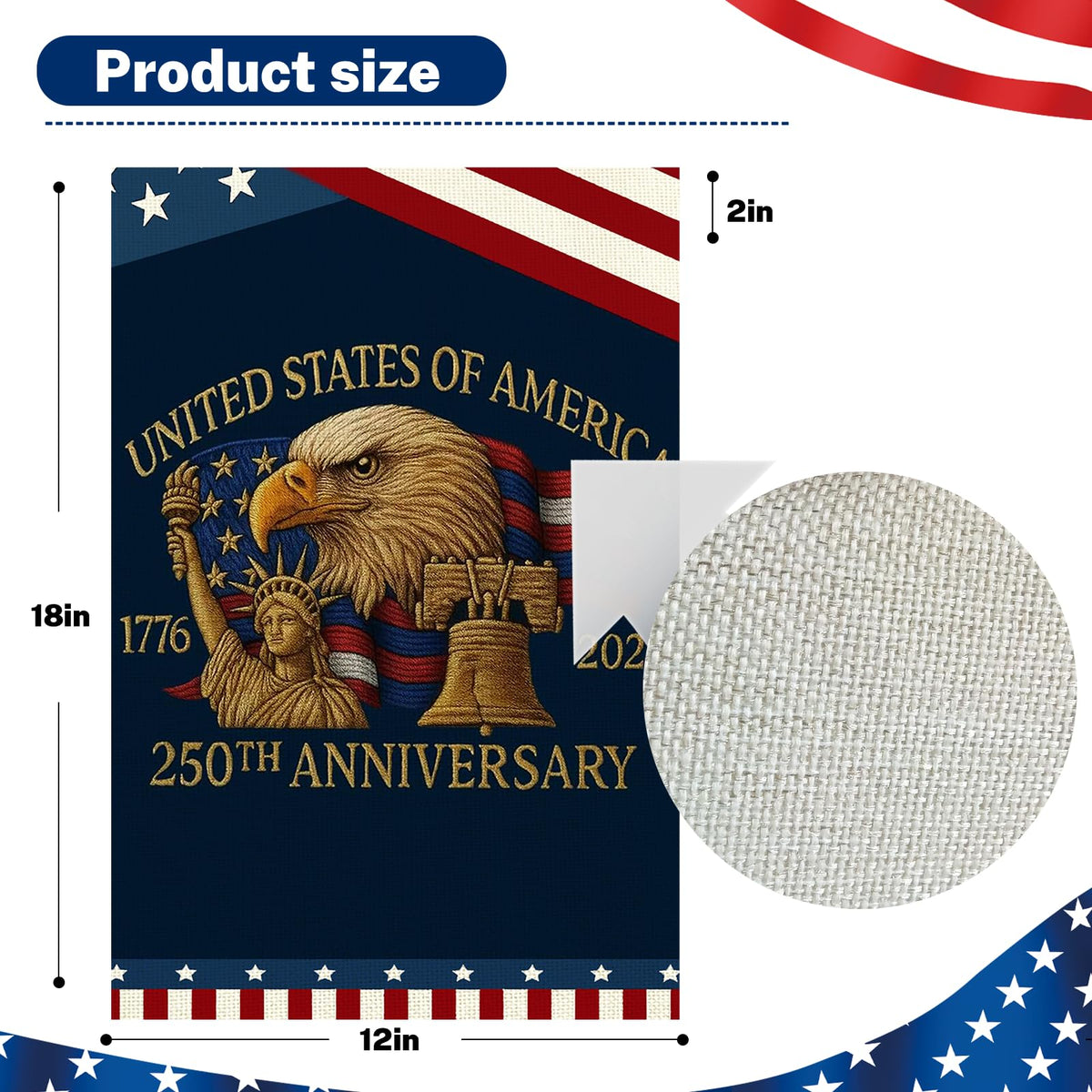 Snungee red, white and blue patriotic decor flag for outdoor celebrations.