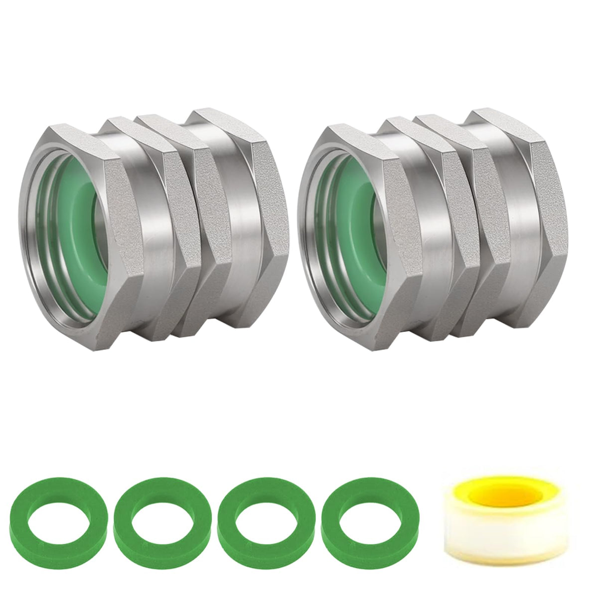 SNUTUYA 304 stainless steel female-to-female connector for leak-free hose joints.