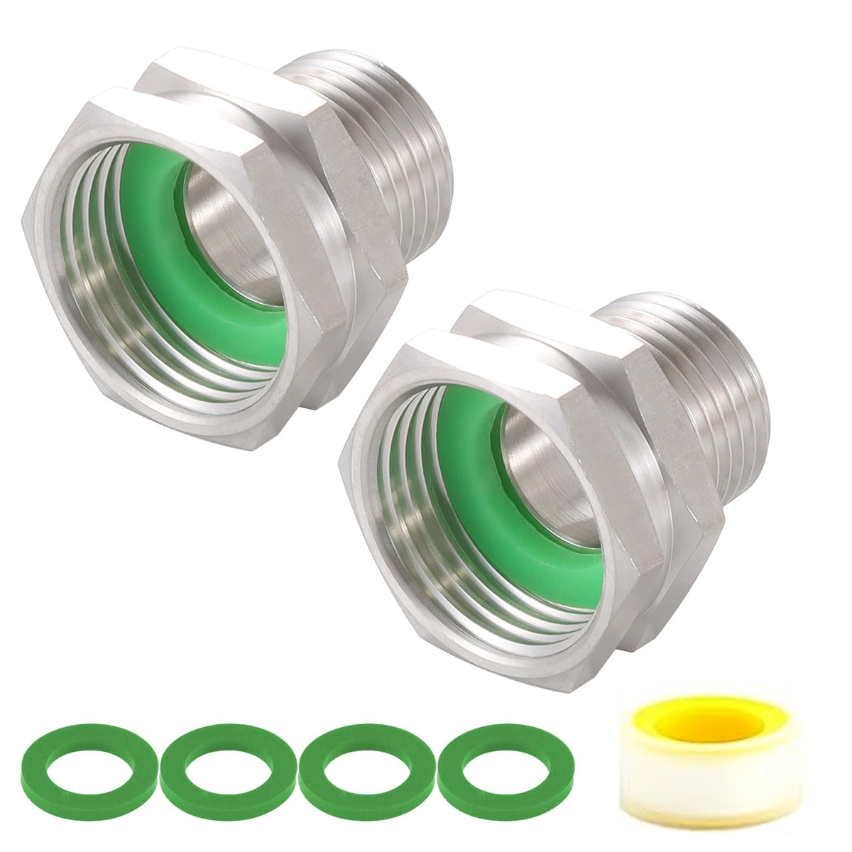 SNUTUYA 304 stainless steel hose adapter with 3/4 GHT female to 1/2 NPT male for durable connect