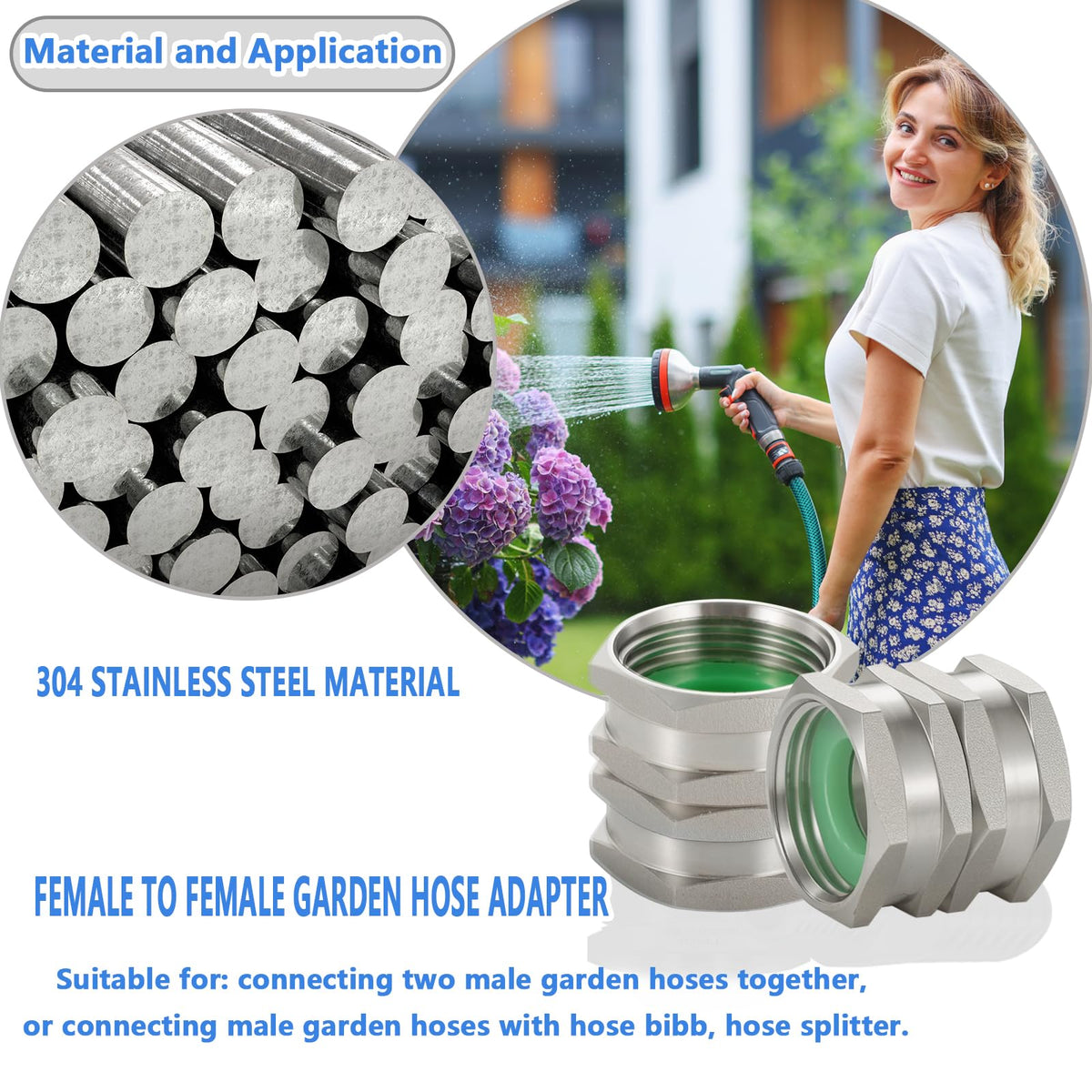 SNUTUYA durable stainless steel hose connector resists deformation for longevity.