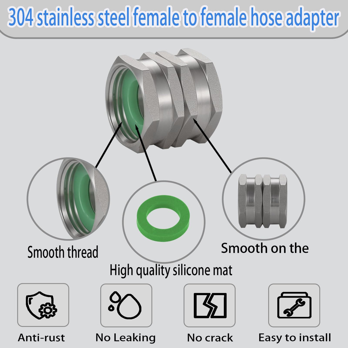 SNUTUYA Green Thumb swivel connector enabling smooth rotation to prevent kinks.