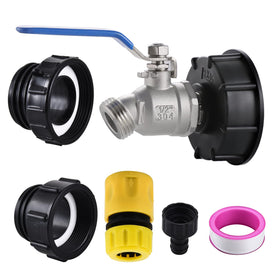 SNUTUYA IBC tote adapter side view, broad compatibility for efficient water transfer.