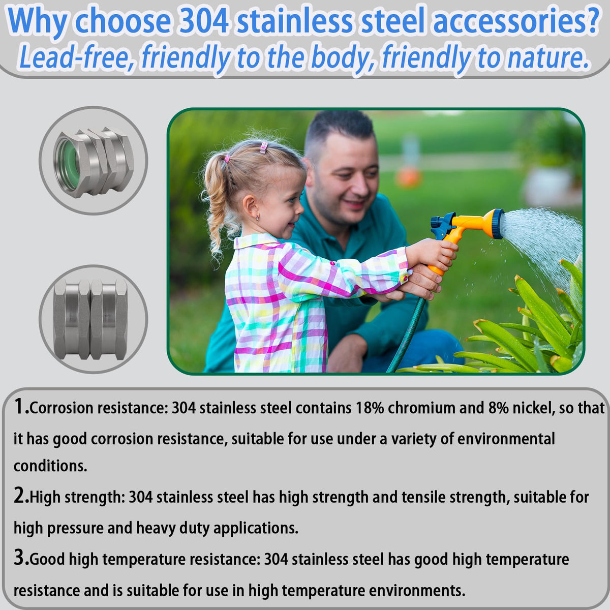 SNUTUYA leak-proof connection reduces drips during garden chores.