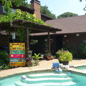 Snycler poolside flag 12x18 enhances backyard ambiance