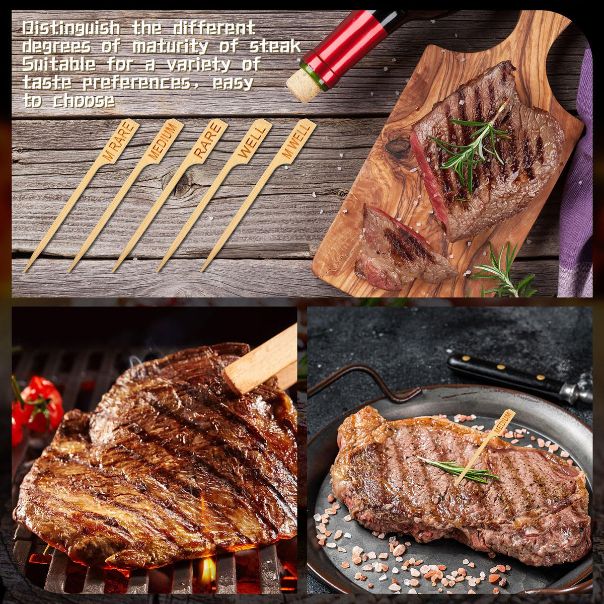 Soaoo 3.5-inch BBQ picks suitable for parties, catering, and buffets.