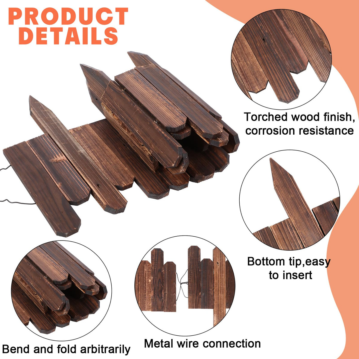 Soaoo carbonized wood offers weather resistant edging with natural texture.