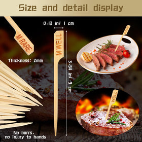 Soaoo flat-handle temperature sticks offer easy grip while piercing meat.