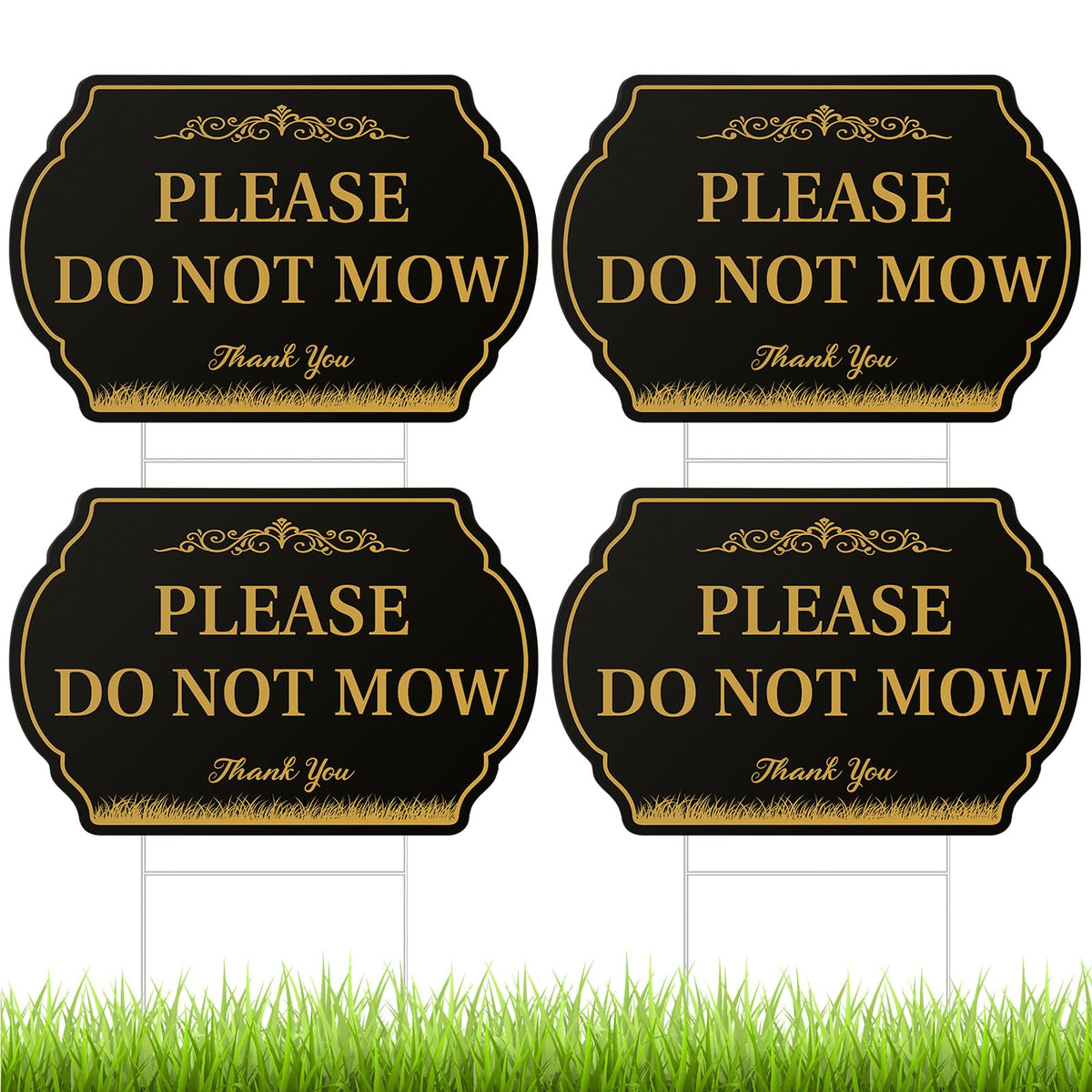 Soaoo please do not mow sign 12x8 inches with stakes for clear outdoor messaging.