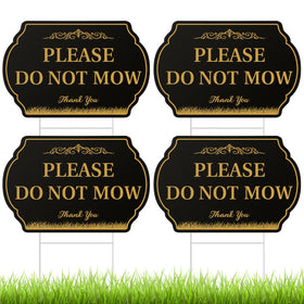 Soaoo please do not mow sign 12x8 inches with stakes for clear outdoor messaging.