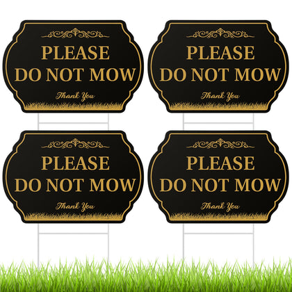 Soaoo please do not mow sign 12x8 inches with stakes for clear outdoor messaging.