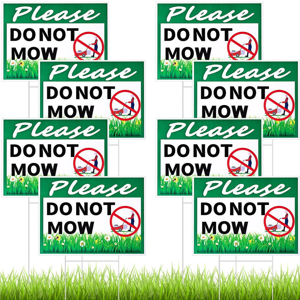 Soaoo please don’t mow sign with metal stake for outdoor yard visibility