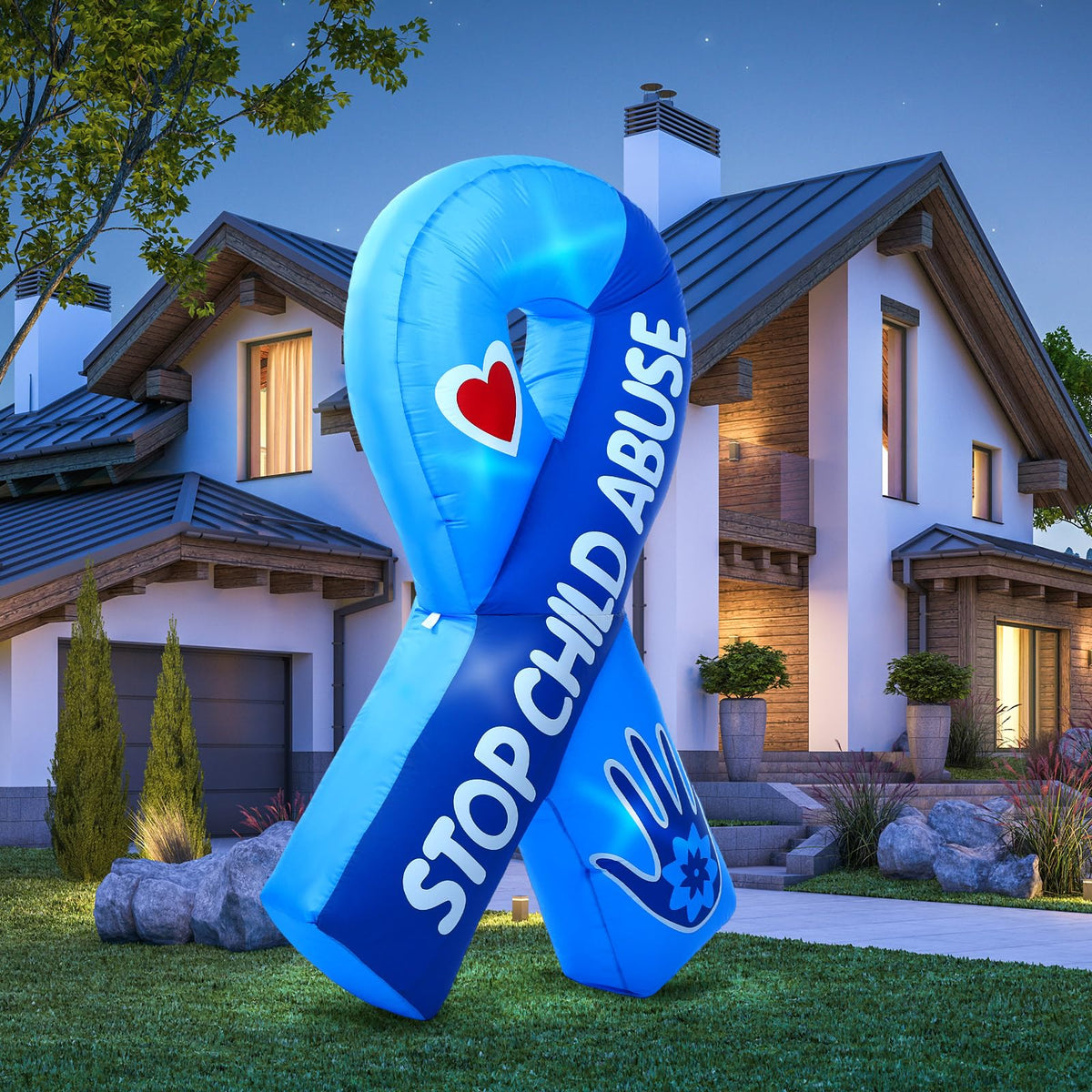 Soaoo 6ft blue ribbon yard decor stands out at events.