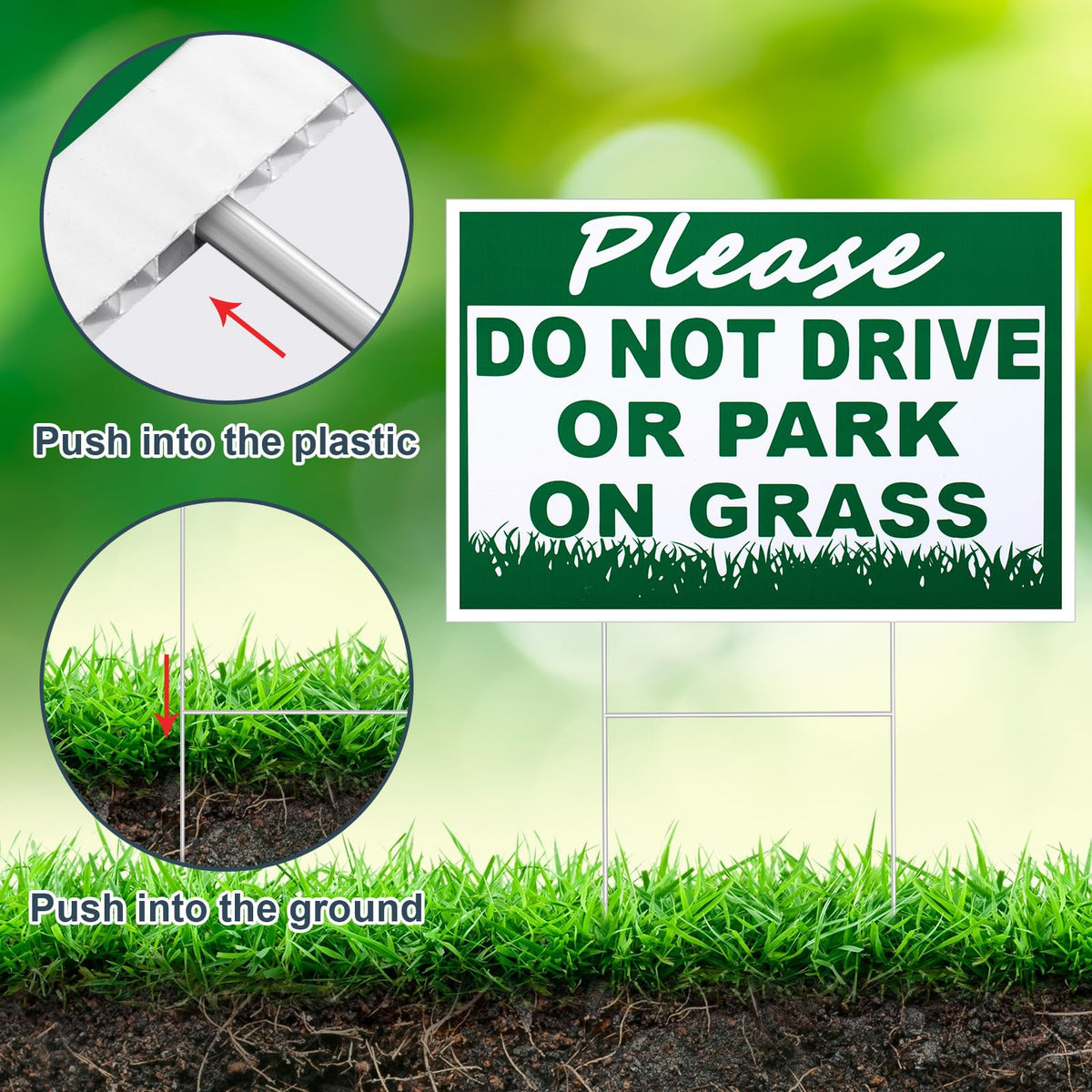 Soaoo yard sign with metal H-stake assembled for stability in wind.