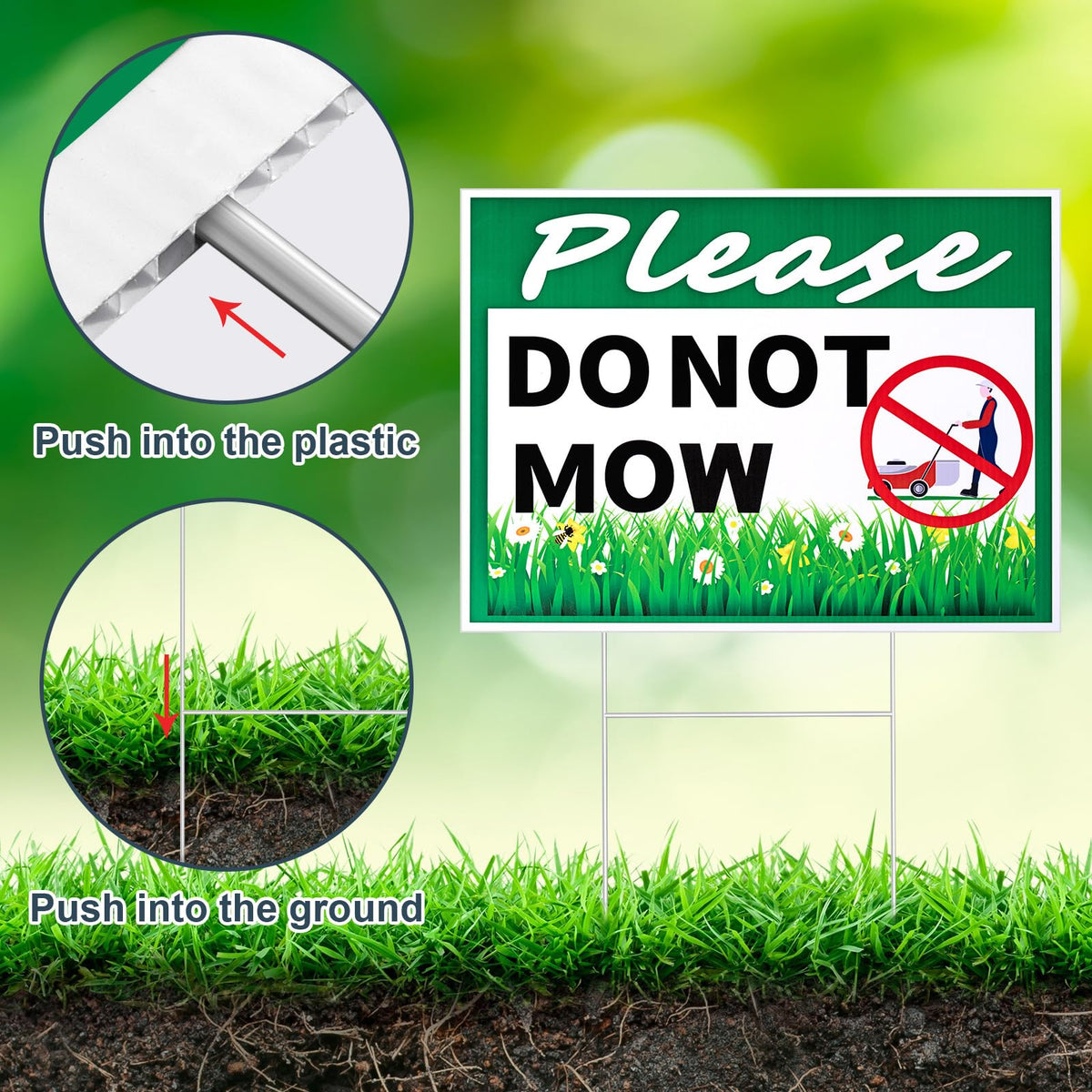Soaoo yard sign stake installation is quick and easy for fast setup.