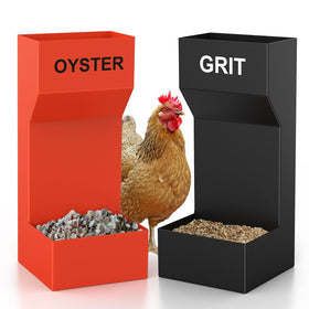 SOAOP chicken oyster shell feeder showing ample storage for shells