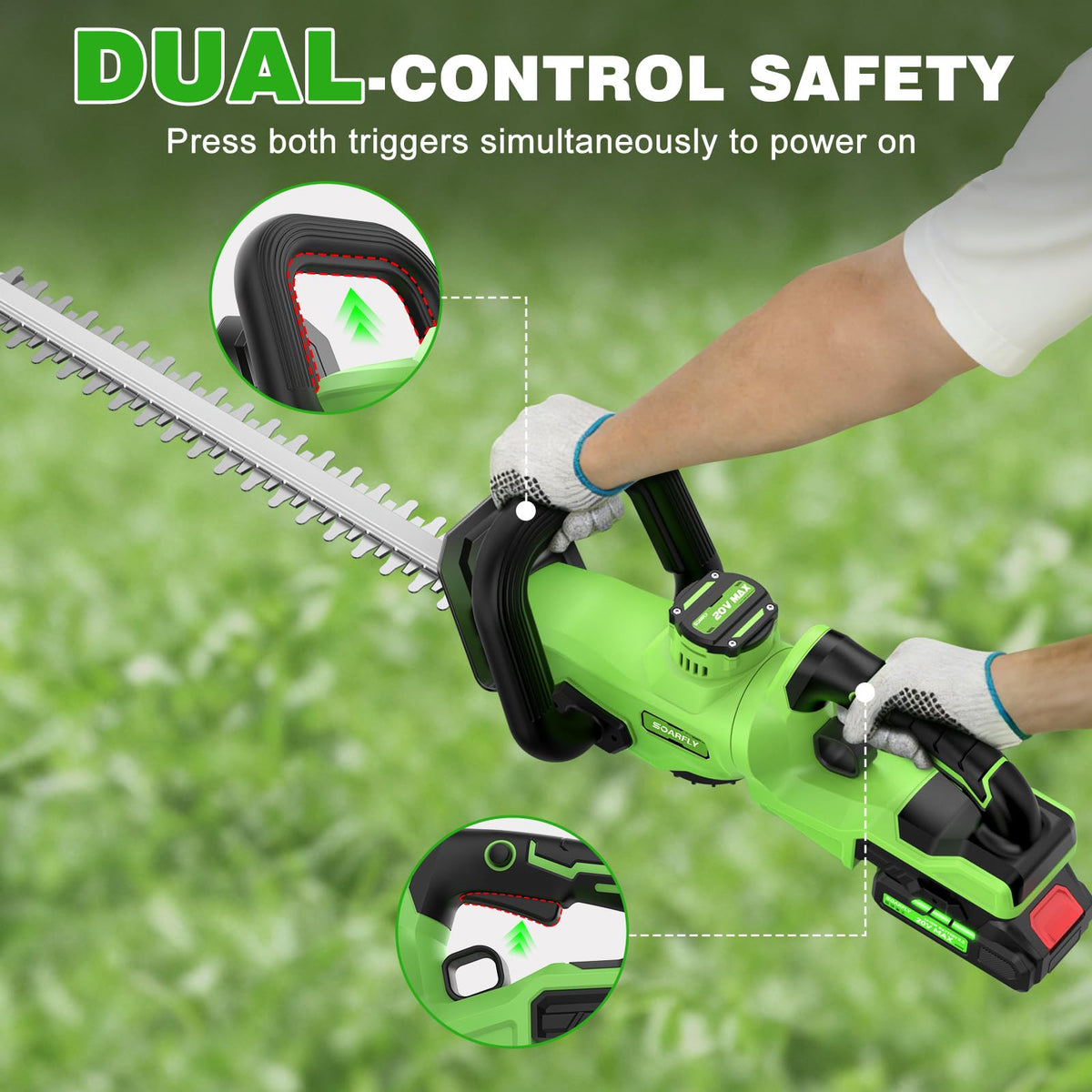SOARFLY dual safety lock enhances safe startup.