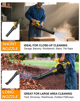 SOARFLY short nozzle provides focused, powerful blowing for tough debris.