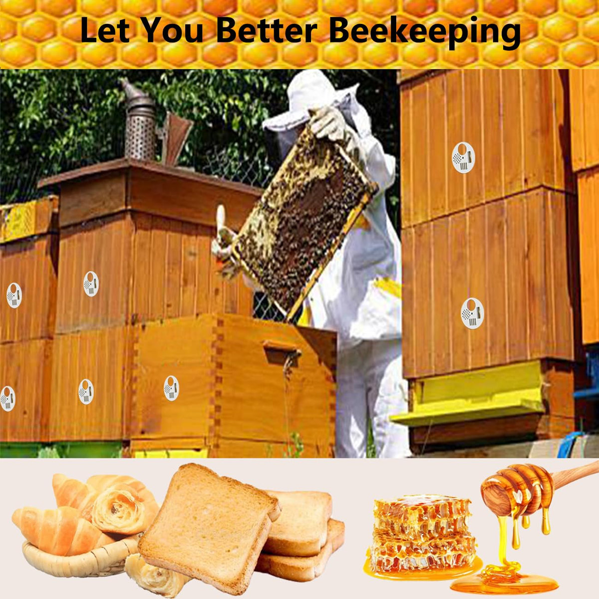 SOAZTAUM packaged beekeeping supplies include 12 gates and screws for setup.