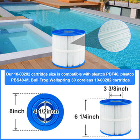 Sobalai 1000282 pleated fabric spa filter close-up highlights dense filtration
