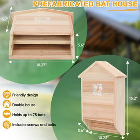 Sobalai cedar bat house side view shows weatherproof shelter