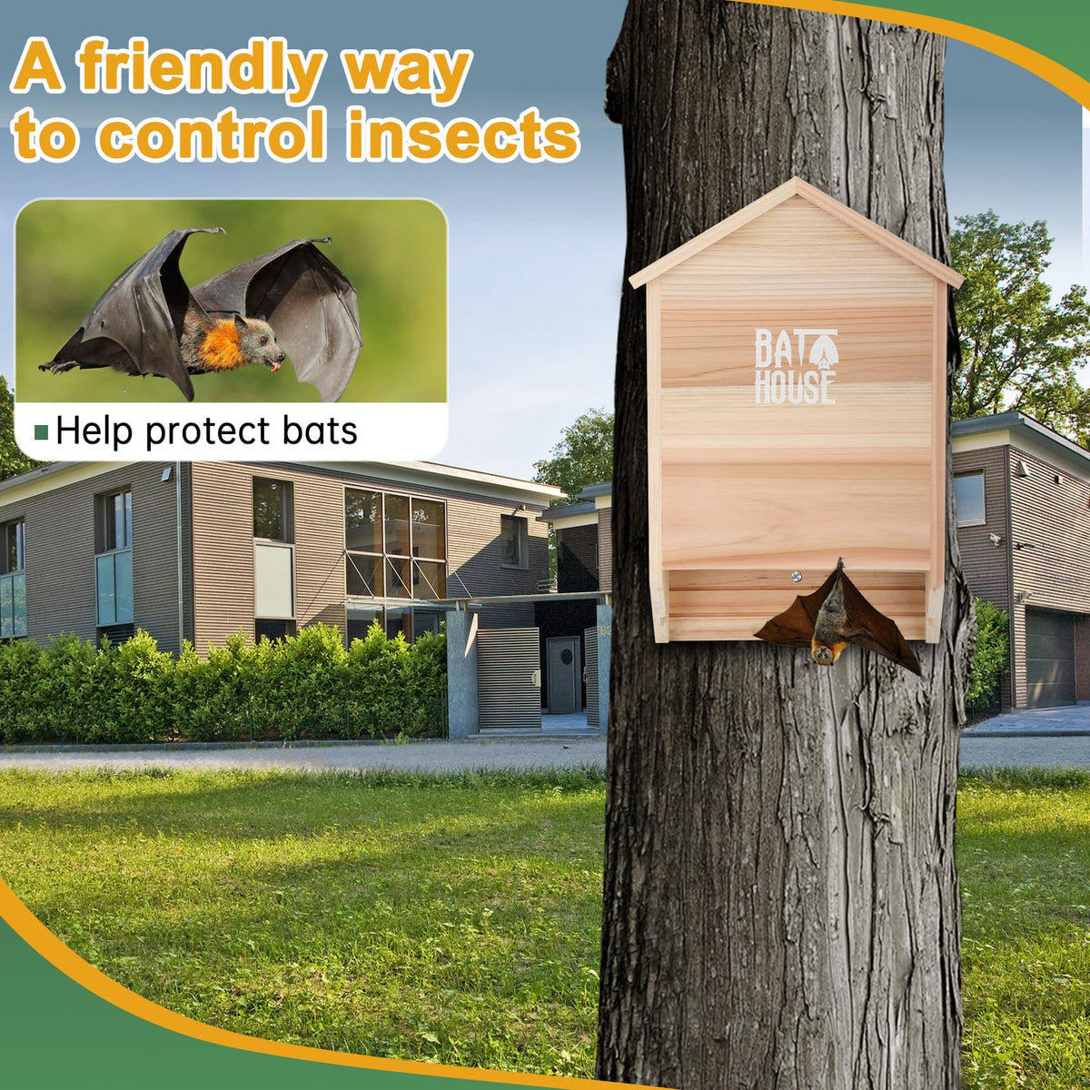 Sobalai dual-chamber bat housing with roost-entry design for easy access