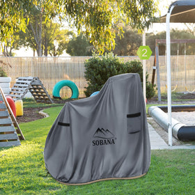Sobana cover — air vent design prevents wind displacement during storms.
