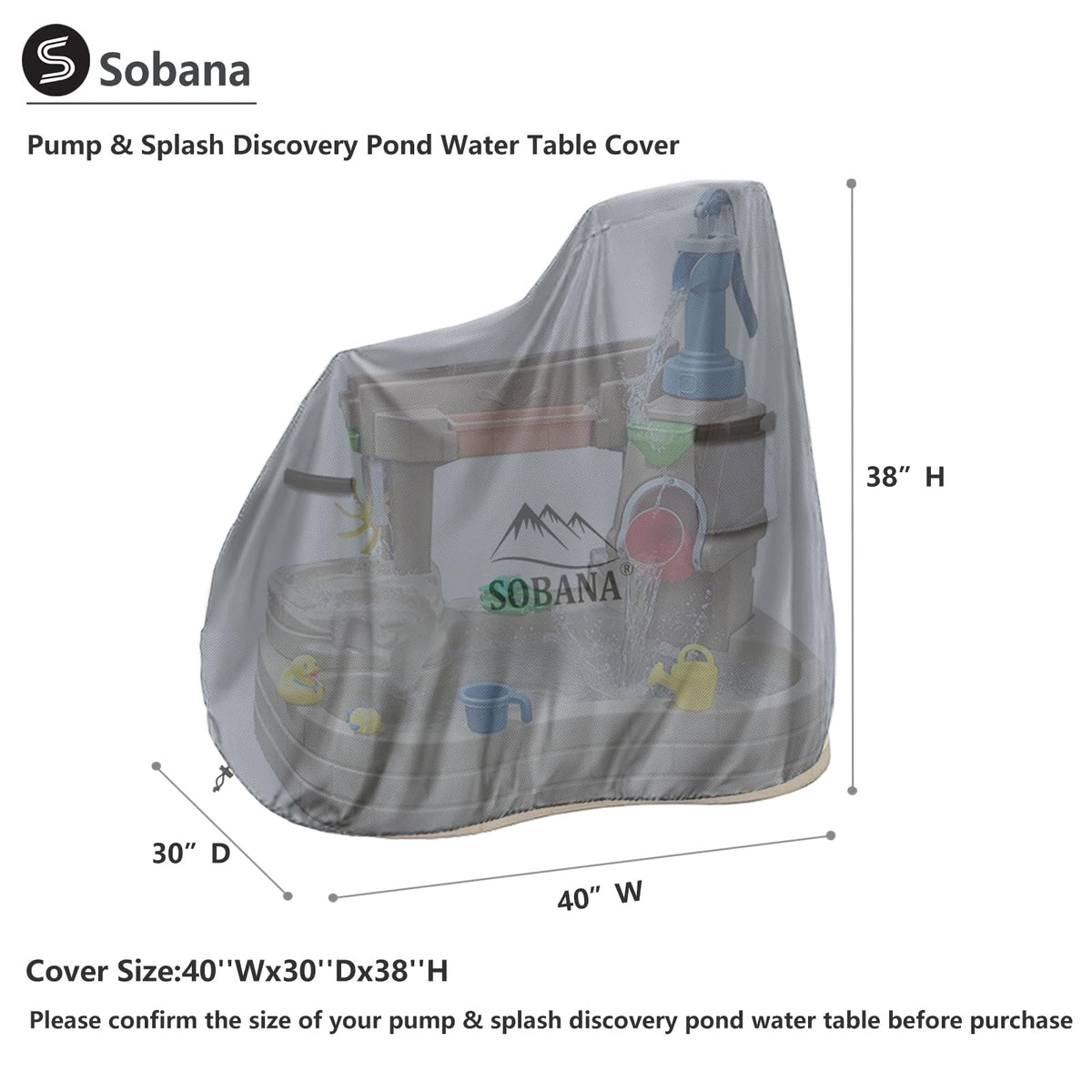 Sobana cover — durable-material uses 600D fabric to resist outdoor wear.