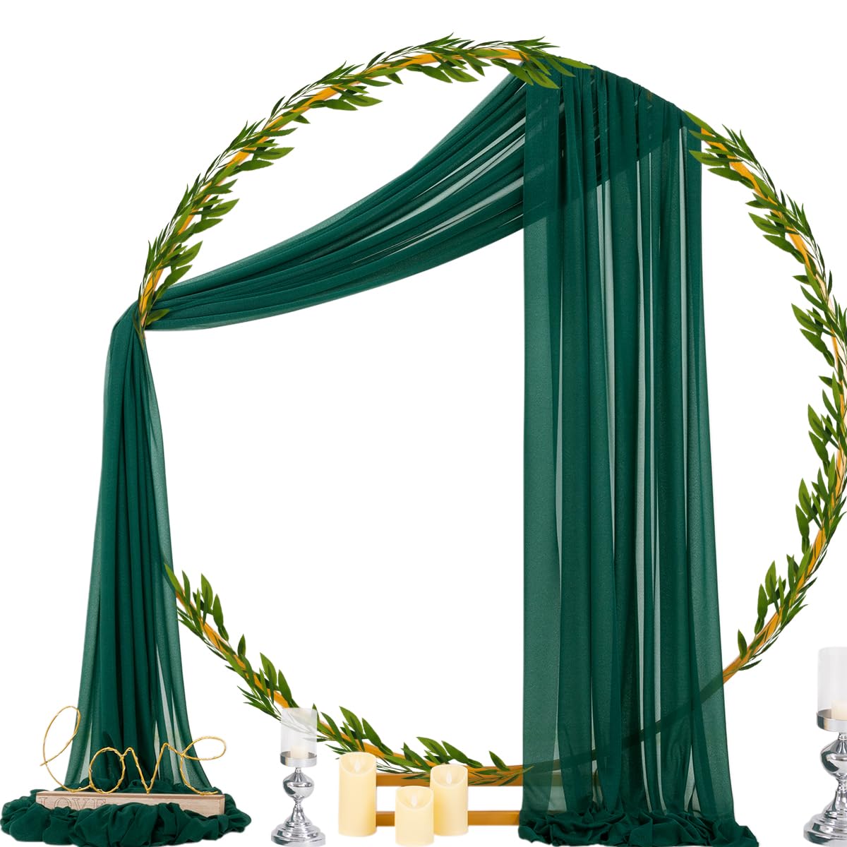 Socomi emerald green sheer drape closeup showing delicate flowing fabric.